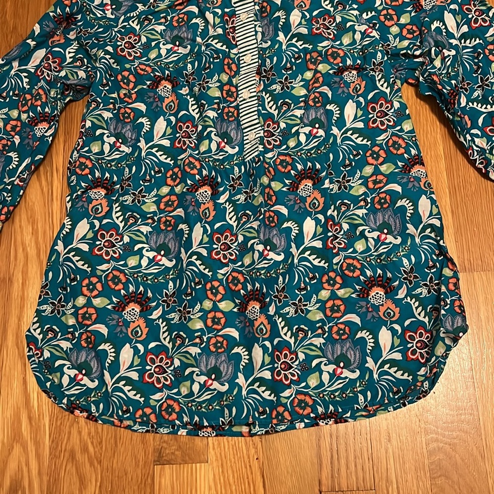 TALBOTS BLOUSE 100% cotton floral top size small - Picture 3 of 13